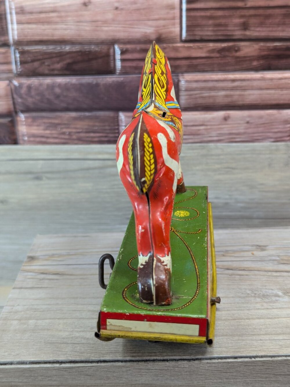 Red Ranger Ride Em Cowboy Wind Up Toy Rocking Horse Missing Rider Wyandotte - Picture 7 of 11